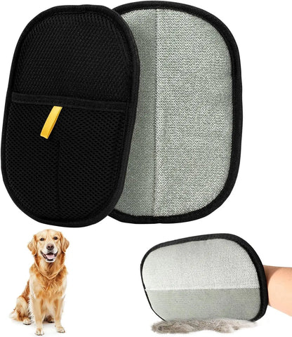 Upgraded Pet Hair Remover Glove, Double Sided Fur Gloves, Magnetic Cat Dog Fur Gloves for Washing Deshedding, Cleaning Carpets, Sofas