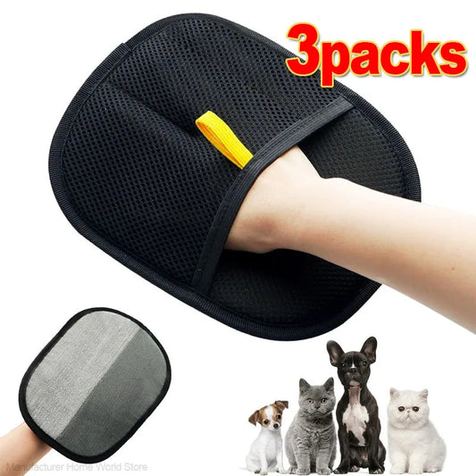 Upgraded Pet Hair Remover Glove, Double Sided Fur Gloves, Magnetic Cat Dog Fur Gloves for Washing Deshedding, Cleaning Carpets, Sofas