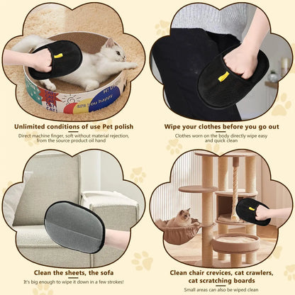 Upgraded Pet Hair Remover Glove, Double Sided Fur Gloves, Magnetic Cat Dog Fur Gloves for Washing Deshedding, Cleaning Carpets, Sofas