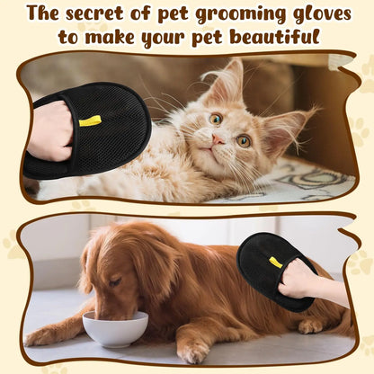 Upgraded Pet Hair Remover Glove, Double Sided Fur Gloves, Magnetic Cat Dog Fur Gloves for Washing Deshedding, Cleaning Carpets, Sofas